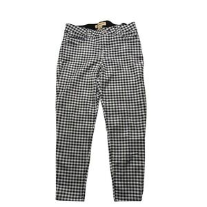 Democracy Gingham Ankle Pants Womens 10 Black White Check Ab Solution Skinny